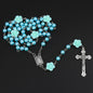 Catholic Rosary Beads Rosary Necklace Christian Praying 6MM Pearl Beads Long Y Chain Cross Pendant For Women Religiou Jewelry
