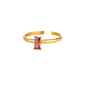 Stainless Steel Birthstone Rings For Women Gold Color Zircon Birthstone Opening Ring Minimalist Christmas Birthday Jewelry Gift