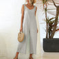 Women's Overalls 2022 Wide Leg Jumpsuit for Women Summer Cotton Backless Romper
