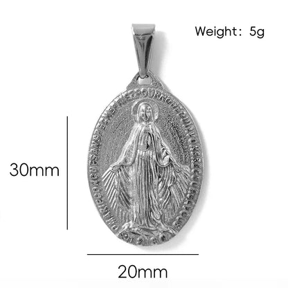 Hot Sale Virgin Mary Pendant Necklace - 18K Gold Plated & 316L Stainless Steel Religious Medallion, Catholic Gifts for Women Men