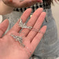 Y2K Irregular Liquid Earrings for Women Silver Color Hip-Hop Punk Fashion Geometric Earring Clip Girl 2024 Trendy Party Jewelry