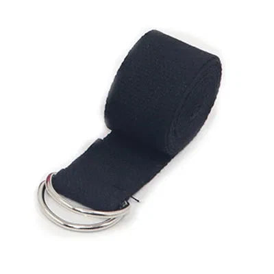 Cotton Yoga Strap with D-Ring Buckle | Adjustable Non-Elastic Stretching Belt for Pilates and Physical Therapy
