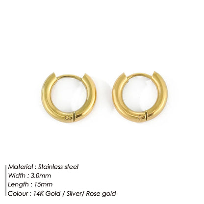 Minimalist Stainless Steel Round Earrings for Women Trendy Geometric Drop Statement Earrings Party Fashion Jewelry Gift