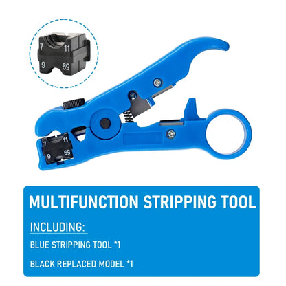 Multi-Functional Coaxial Cable Stripping Pliers | Wire Stripper Tool for UTP/STP RG59 RG6 RG7 RG11