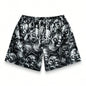 Premium 3D Printed Men's Hawaiian Shorts - Ultra Casual Skull Graphic for Summer Vacations and Sport Running
