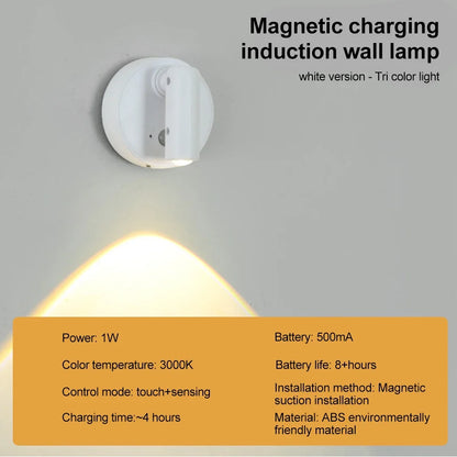 RGB Night Light with Magnetic Base | USB Rechargeable Dimmable LED Wall Lamp