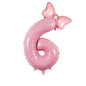 Number Foil Balloon Set with Bows | Birthday Party Decor
