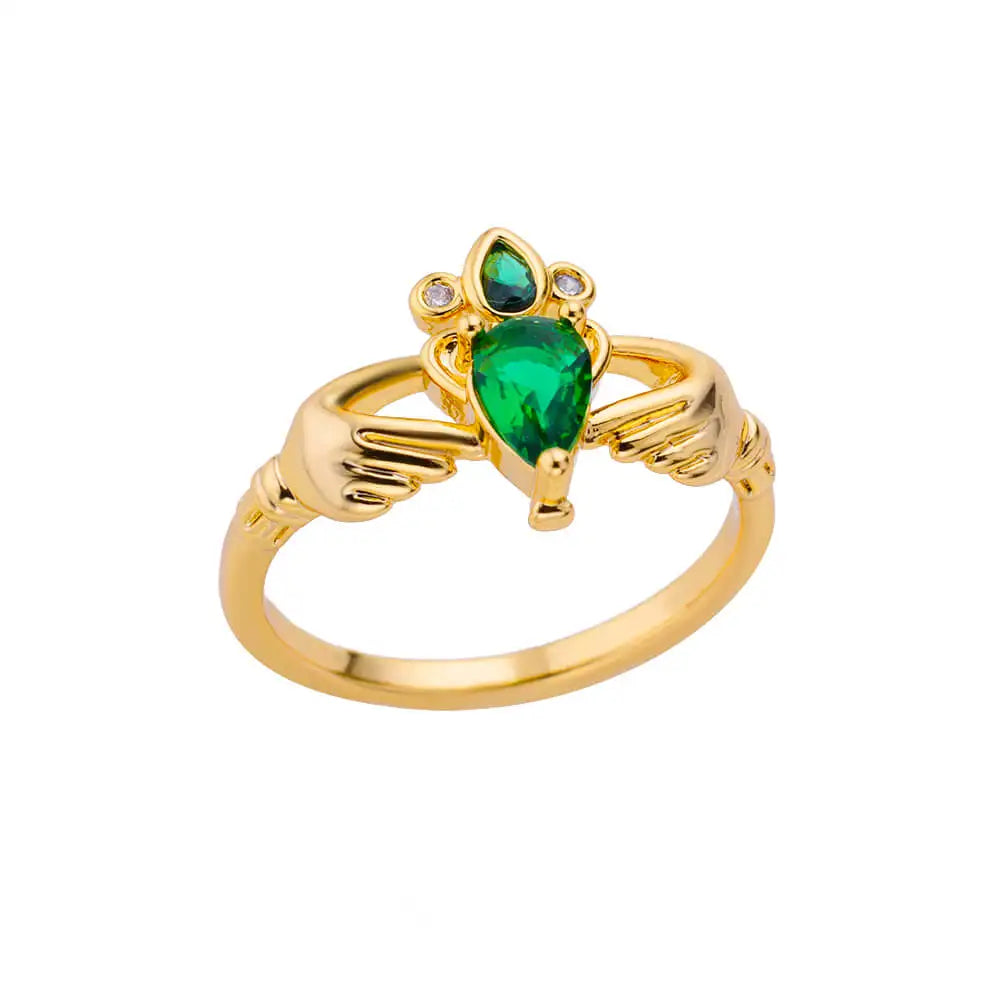 Luxury Zircon Heart Rings For Women Gold Color Open Stainless Steel Crystal Geometry Finger Ring Jewelry Wedding Gift anillos