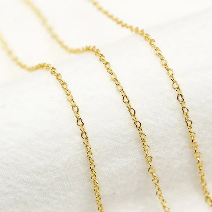 Width3MM 14K Gold Color Plated Brass Heart Shape Necklace Chains High Quality Jewelry Accessories