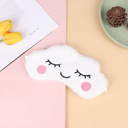 Plush Cat Eye Mask for Sleep | Soft Travel Blindfold