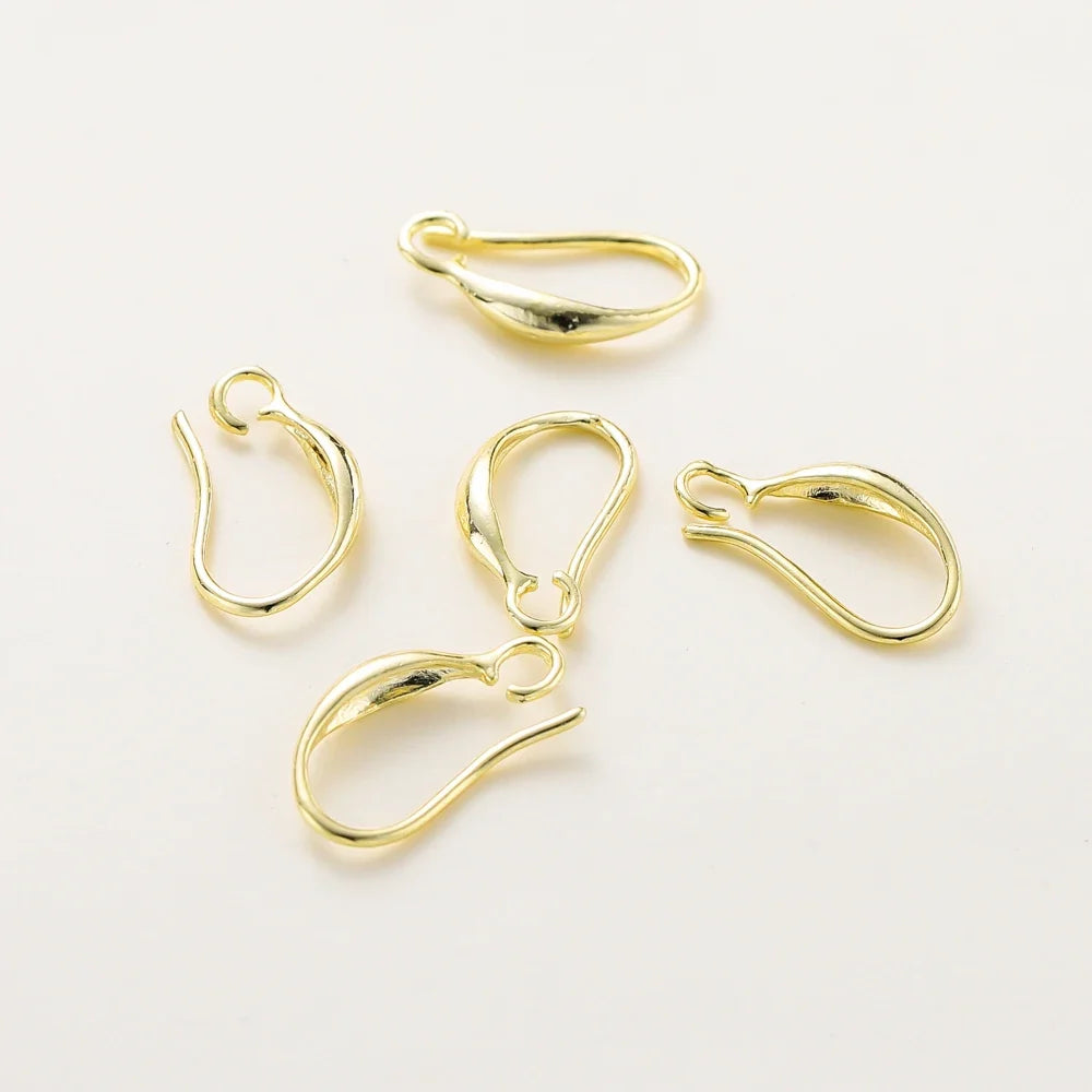 10pcs/lot 14K 18K Real Gold Earing Pendant Hook Ear Wire Hook For DIY Jewelry Making Earing Charms Accessories Components