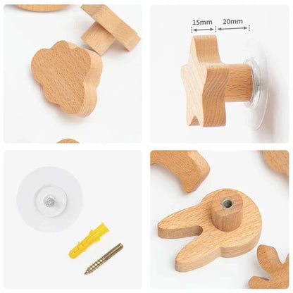 Wooden Animal Hook | Cute Wall Mounted Coat and Key Holder