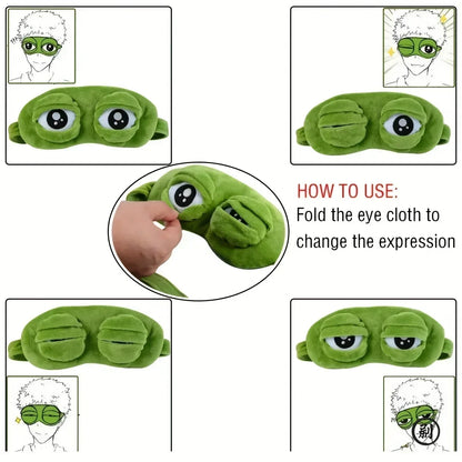 3D Frog Sleep Mask | Creative Cartoon Soft Travel Blindfold