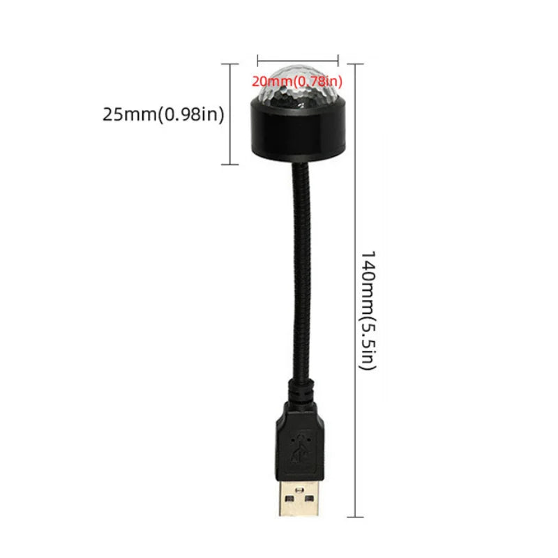 LED Starry Sky Ball Night Light | USB Sound Activated Projector Lamp