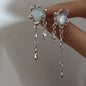 Y2K Irregular Liquid Earrings for Women Silver Color Hip-Hop Punk Fashion Geometric Earring Clip Girl 2024 Trendy Party Jewelry