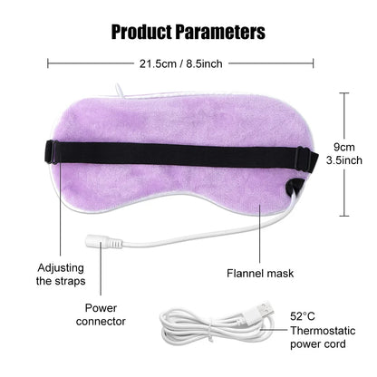 USB Heating Eye Mask | Hot Compress Sleep Eye Patch for Fatigue Relief