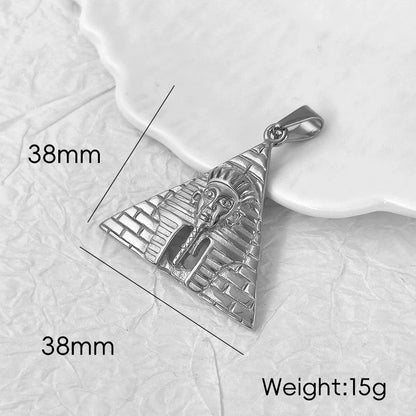 Trendy Jewelry PVD Gold Plated Egyptian Pyramid Charm Stainless Steel Egypt Pharaoh Pendant for Women Men Necklace