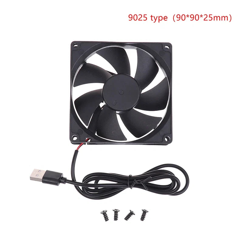 USB Brushless Cooling Fan 5V for Router TV Box Computer | 4 Size Options