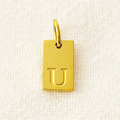 SUNIBI Alphabet Charm Pendant for Necklaces Stainless Steel Jewelry DIY Engraved Lettering Accessories Women's Fashion Jewelry