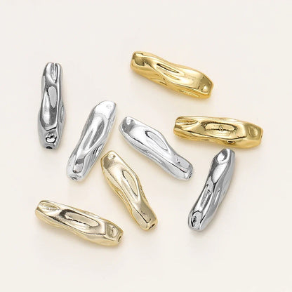 4Pcs/Pack 14/18K Gold Color Plated Metal Brass Threaded Long Beads For DIY Bracelet Jewelry Making Material Accessories