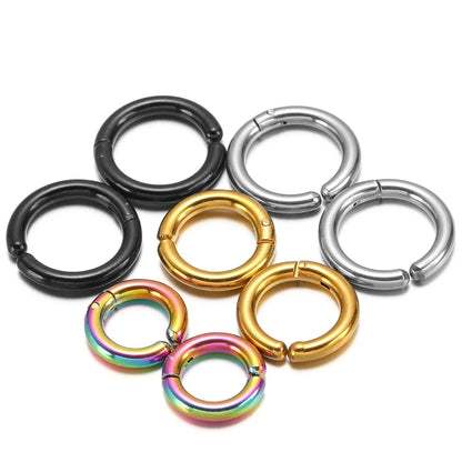 6 Pairs Stainless Steel Clip On Earrings for Women Men | Non Piercing Round Hoop Ear Cuffs