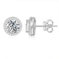 NeeTim 0.5ct 1ct 2ct Moissanite Stud Earrings For Women Party Bridal S925 Sterling Silver with Gold Plated Lab Diamond Earring