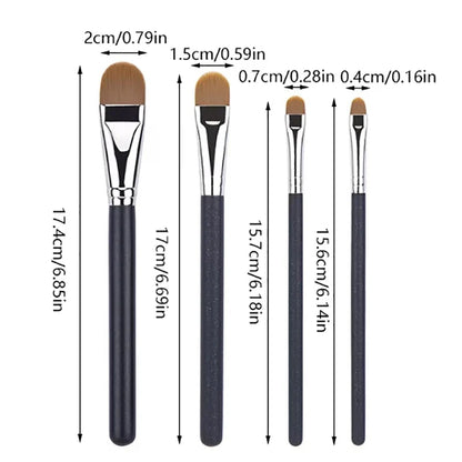Flat Round Ultra-thin Foundation Concealer Makeup Brush | Professional Contour Liquid Cream Make-up Tool 4 Sizes