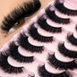 5-8 Pairs Natural Russian Striped Mink Lashes | 3D Volume Wavy False Eyelash Extensions