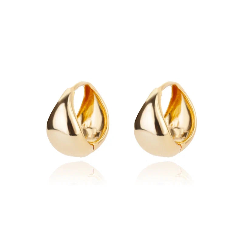 Vintage Round Stainless Steel Hoop Earrings For Women Gold Plated Earring 2023 Trending Statement Ear Jewelry Christmas Gift