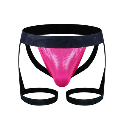 Men PU Faux Leather Jockstrap Harness Men Bondage Fetish Hombre Stage Nighclubwear Sexual Gay Underwear Pouch Strap Lingerie