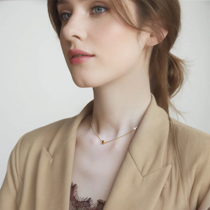 Minimalist Round Bead Necklace | Stainless Steel Handmade Chain for Women