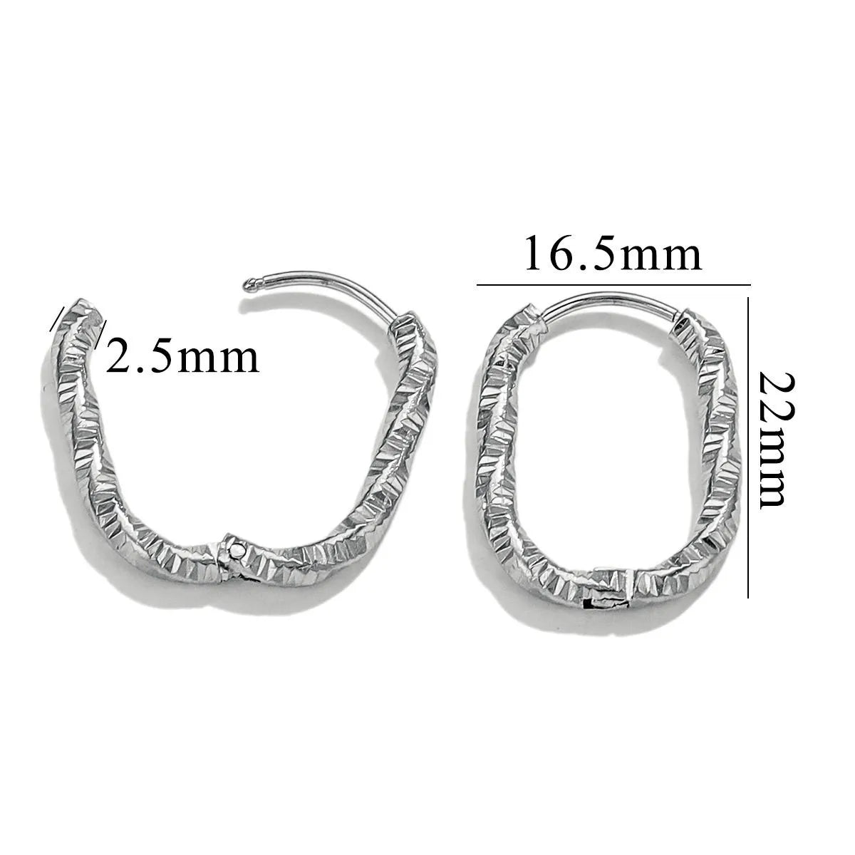 6pcs Stainless Steel Rectangular Textured Earrings Set | 18K PVD Gold Plated DIY Jewelry Parts