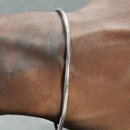 ALIZERO 925 Sterling Silver 3mm Snake Chain Bracelet For Men Women Punk Hip Hop Bracelet Fashion Party Jewelry Wholesale 16-23cm