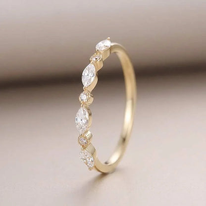 925 Sterling Silver Classic Zircon Marquise Stackable Ring for Women Engagement Wedding Luxury Fashion High Quality Fine Jewelry