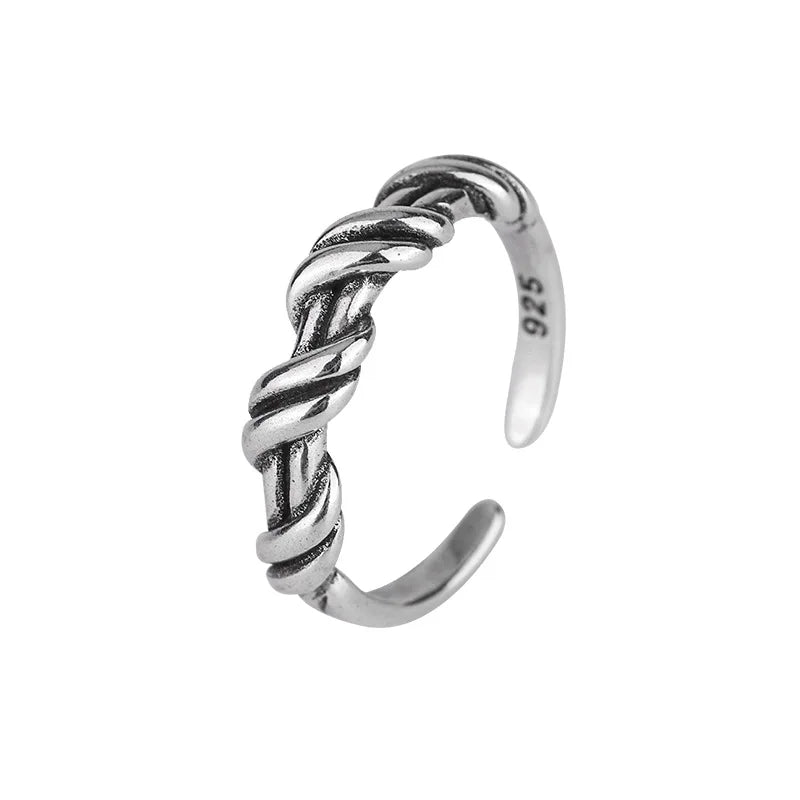 925 Sterling Silver Winding Adjustable Rings For Women Wedding Luxury Jewelry Wholesale