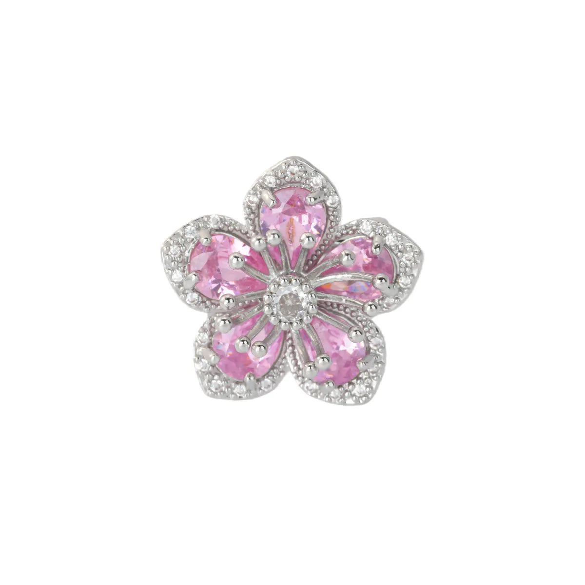 Pink Zircon Flower Rings for Women Gold Color Stainless Steel Ring 2025 Trend Elegant Floral Luxury Aesthetic Jewelry anillos