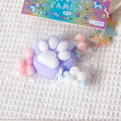 Taba Squishy Bow Cat Paw Fidget Toys | Cute Pink Cat Foot Slow Rebound Toy