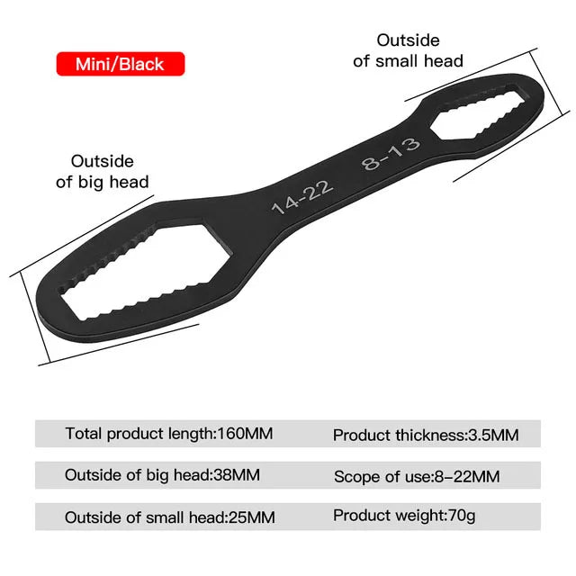 8-22mm Universal Torx Wrench | Self-Tightening Adjustable Glasses Wrench