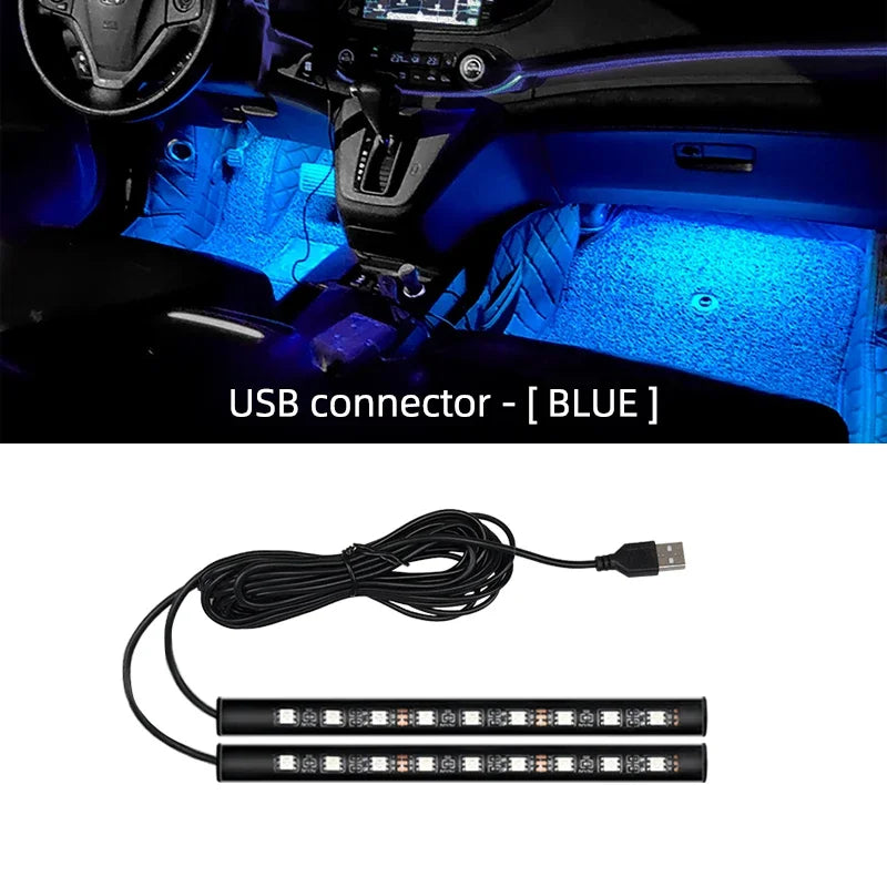 Led Car Ambient Light with USB | Universal Interior Foot Lamp Decoration