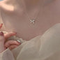 Yupsk Korean Fashion Micropaved Crystal Zirconia Bow Ring for Women Girls Exquisite Ins Trendy Minimalist Finger Rings Jewelry