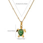 Colored Turtle Pendant Necklace for Women Summer Beach Female Charm Necklace Beads Chain Cute Stainless Steel Jewelry collar