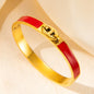 1PCS H-shaped Pig Nose Bracelet Stainless Steel Fashionable And Versatile Enamel Drip Rubber Bracelet Women's Jewelry