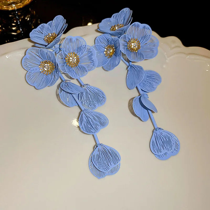 Flower Petal Tassel Earrings | Lightweight Acrylic Drop Earrings