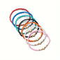 7Pcs Colorful Rice Beads Bracelet Set For Women Fashion Heart Charm Elastic Beaded Chain Bangle Female Trendy Jewelry Gift