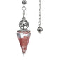 20x52mm Natural Stone Pendulum Necklaces Tree of Life Hexagonal Cone Crushed Stone Amethysts Chakra Pendant Jewelry Accessories