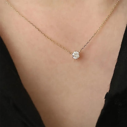 S925 Sterling Silver Necklace Set with Zircon Electroplated 14k Gold Women's Fine Style
