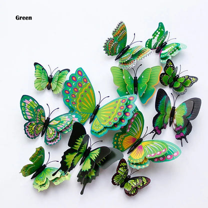 3D Butterfly Wall Stickers | 12/24pcs Magnetic Decor for Refrigerator and Walls
