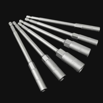 6-Piece Electric Drill Socket Adapter Bit Set | 150mm Hex Shank Nut Driver for Impact Drills