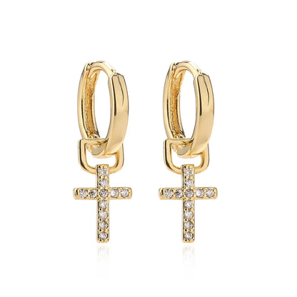 NEWBUY Fashion Gold Color Copper Plant Earrings Luxury Cubic Zirconia Flower Dangle Earring Hot Sale Female Party Jewelry Gift