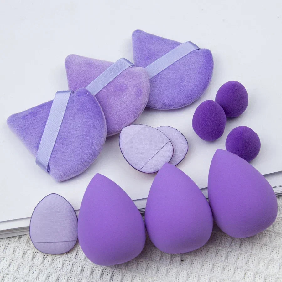 12pcs Makeup Sponge Set | Velvet Triangle Powder Puff for Foundation